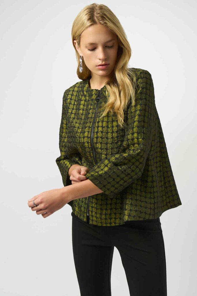 Joseph Ribkoff 253125 Textured Dot Jacquard Swing Jacket
