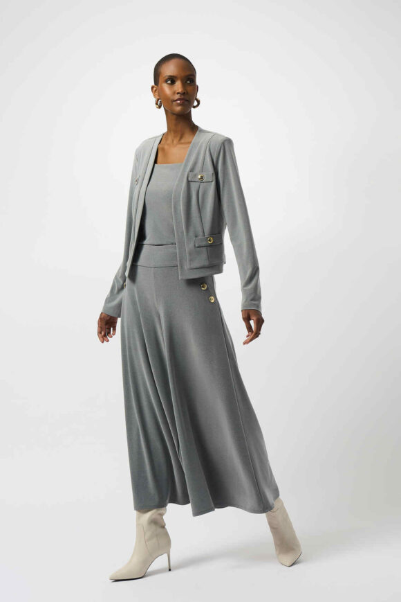 Joseph Ribkoff 253152 Grey Melange Culotte Trousers