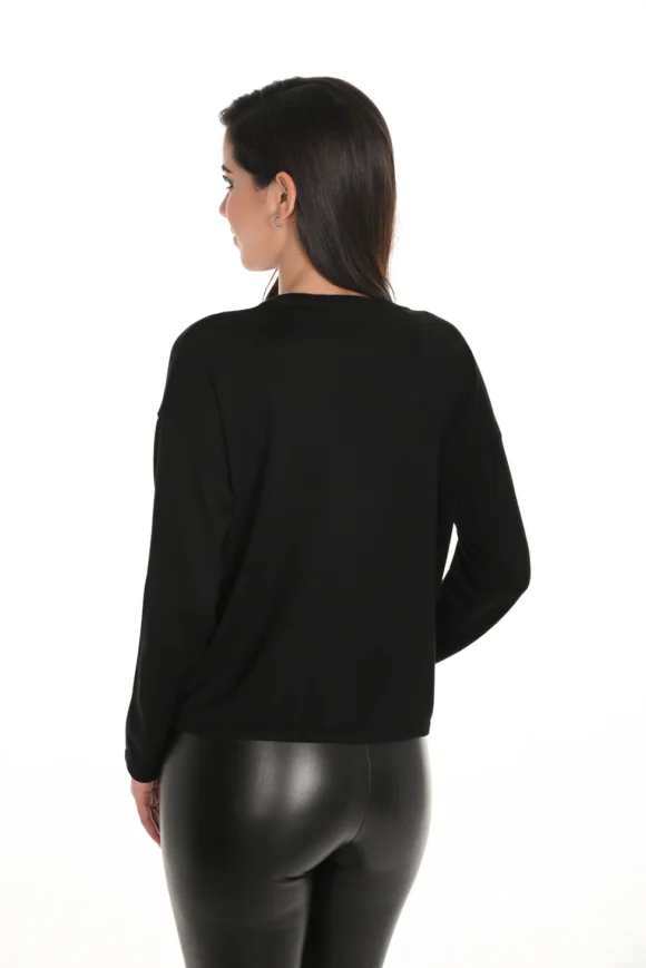 Frank Lyman 253844 Rhinestone/Pearl Detail Knit Top