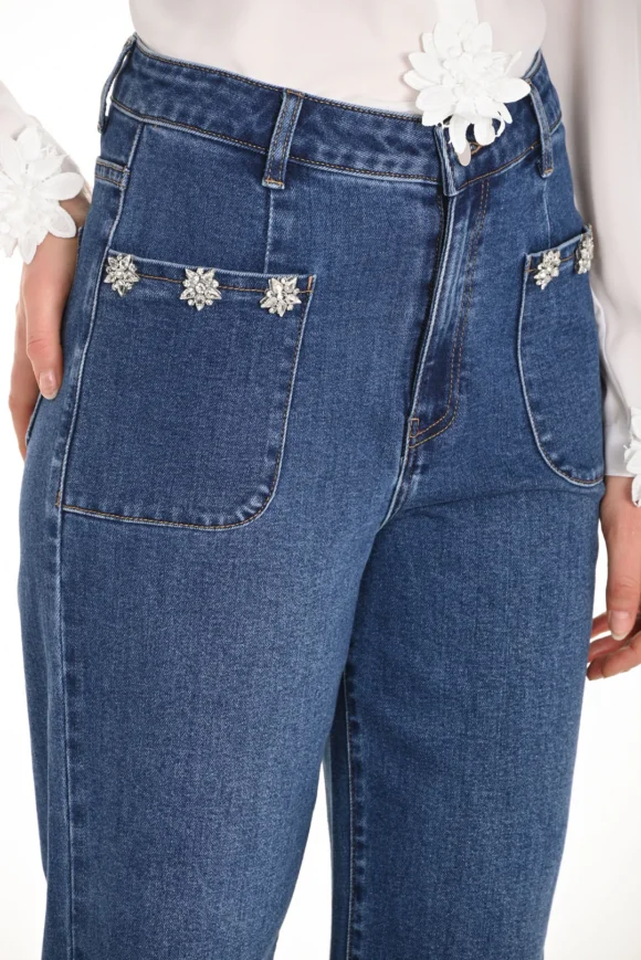 Frank Lyman 253866 Denim Blue Wide Leg Jeans