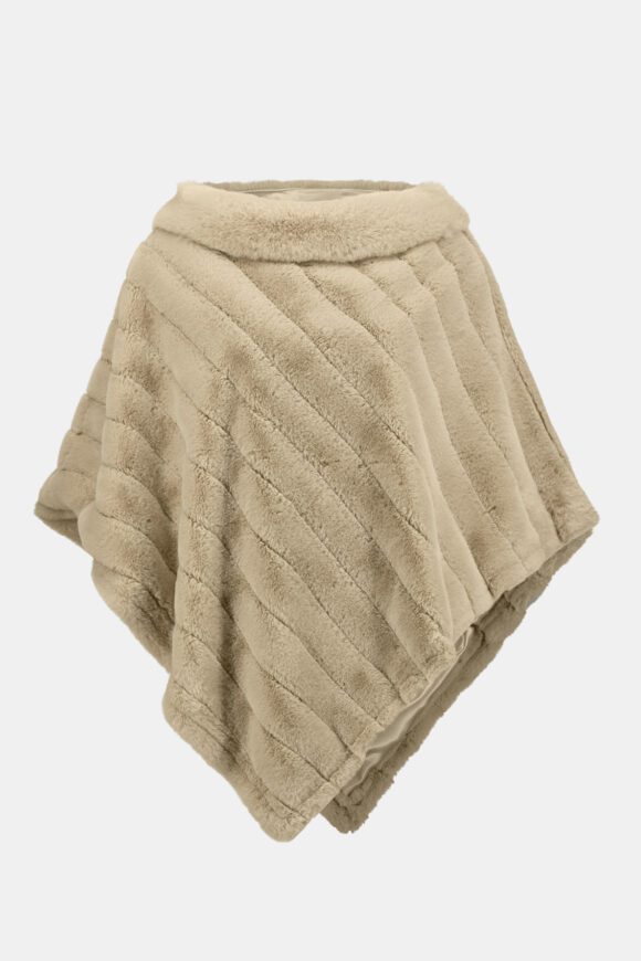 Joseph Ribkoff 253932 Faux Fur Textured Stripe Poncho