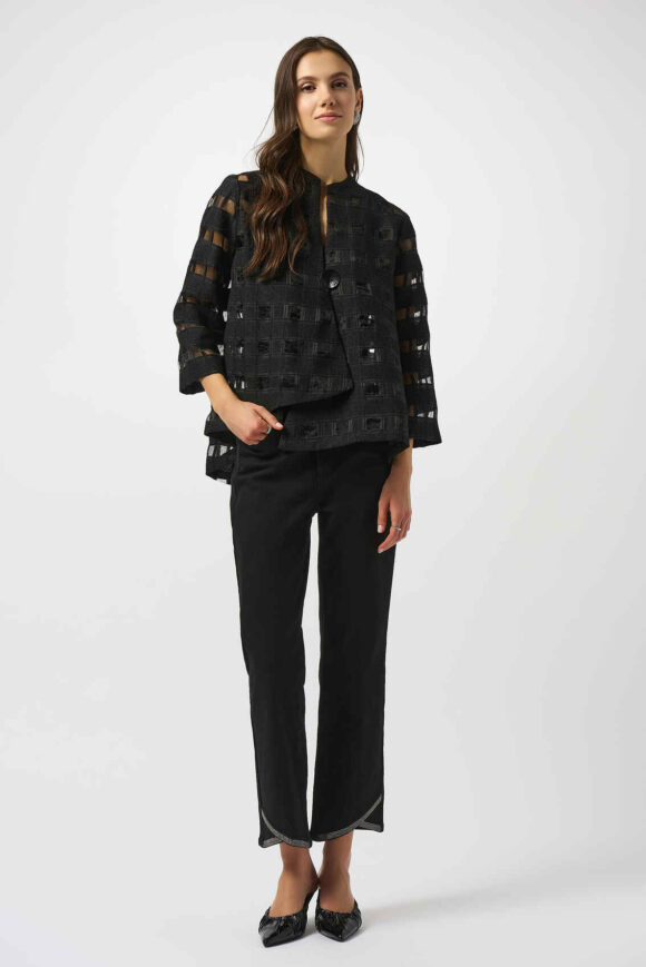 Joseph Ribkoff 253199 Novelty Checkered Print Swing Jacket
