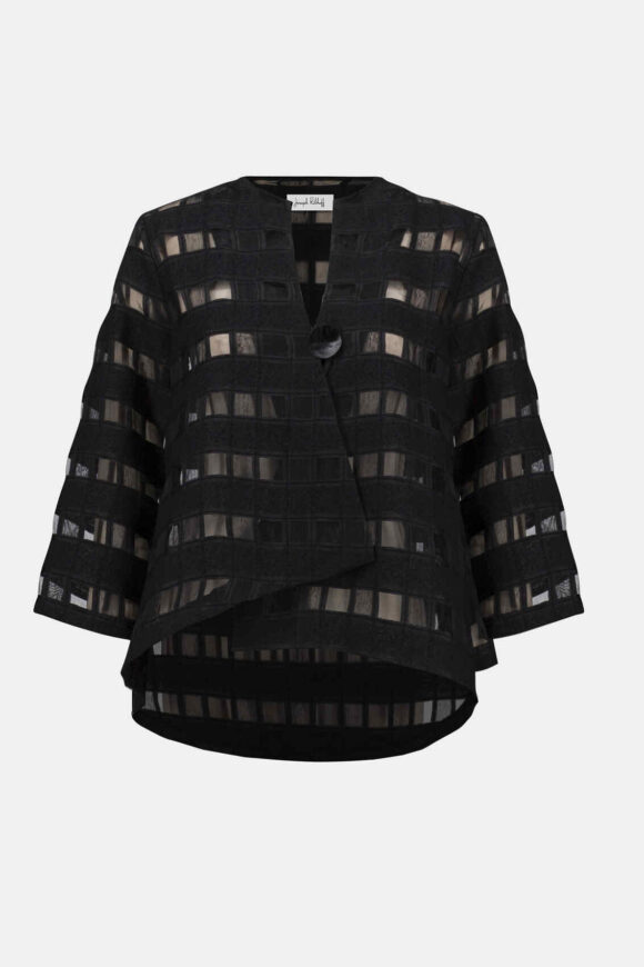 Joseph Ribkoff 253199 Novelty Checkered Print Swing Jacket