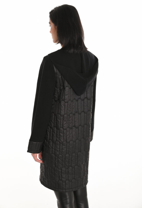 Frank Lyman 253759 Black Open Front Hooded Coat