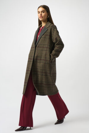 Joseph Ribkoff 253946 Wool Blend Plaid Double-Faced Coat