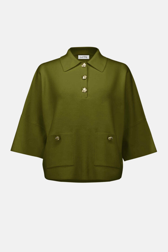Joseph Ribkoff 253962 Sweater Knit Pullover With Polo Collar