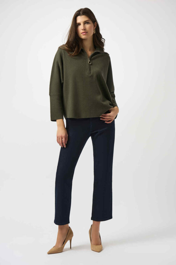 Joseph Ribkoff 253963 Sweater Knit Pullover With Zipped Collar