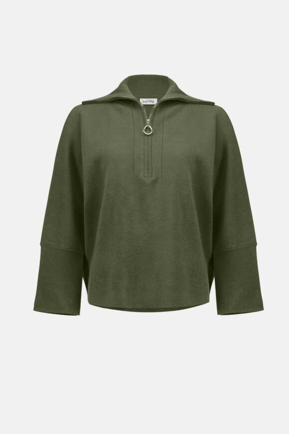 Joseph Ribkoff 253963 Sweater Knit Pullover With Zipped Collar