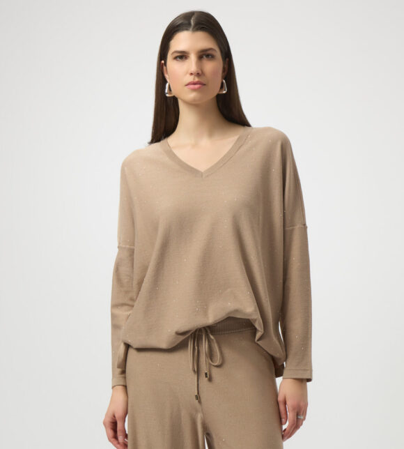 Joseph Ribkoff 244921 Fawn Sequined Sweater Knit Top