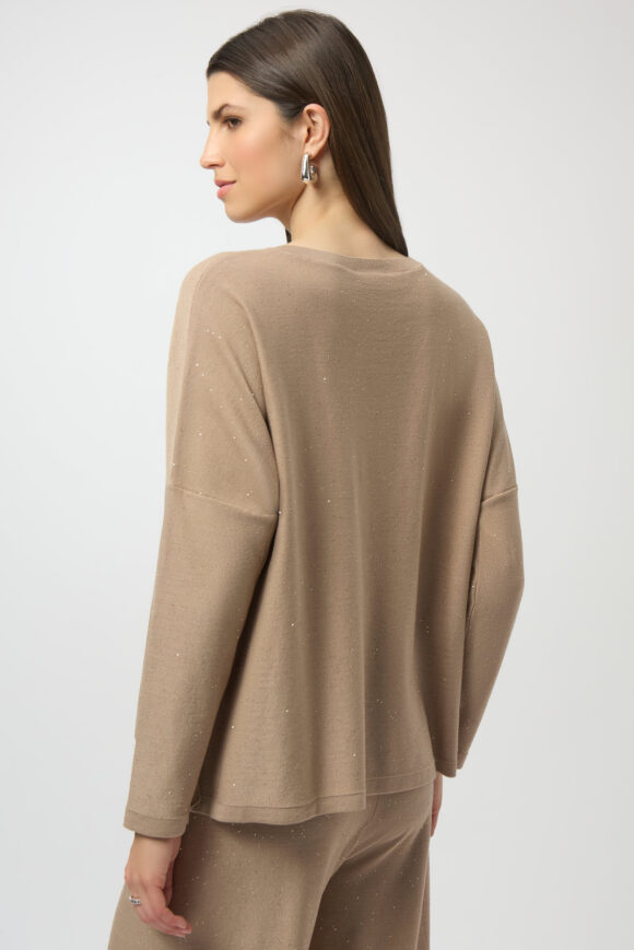 Joseph Ribkoff 244921 Fawn Sequined Sweater Knit Top