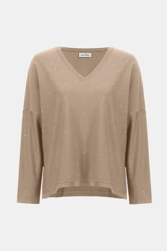 Joseph Ribkoff 244921 Fawn Sequined Sweater Knit Top