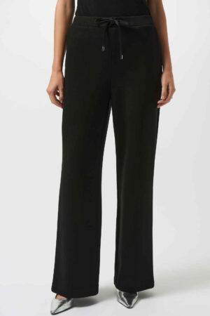 Joseph Ribkoff 253136 Black Scuba Jersey Wide-Leg Trousers