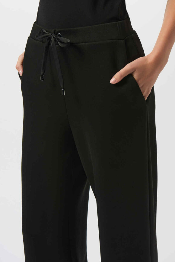 Joseph Ribkoff 253136 Black Scuba Jersey Wide-Leg Trousers