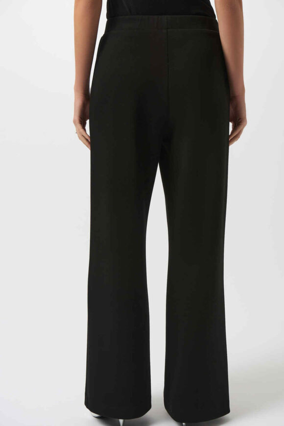 Joseph Ribkoff 253136 Black Scuba Jersey Wide-Leg Trousers