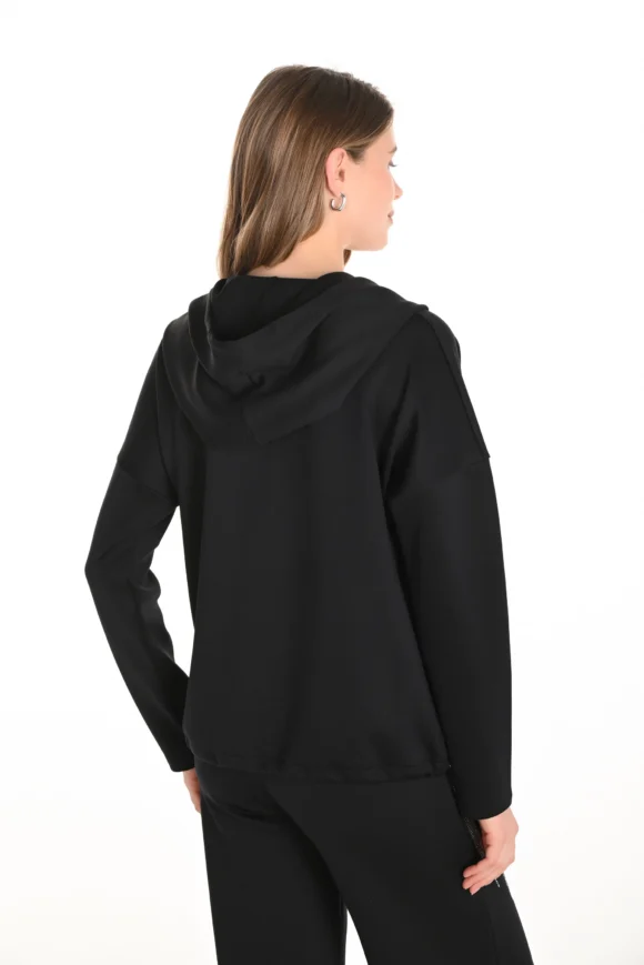 Frank Lyman 253776 Black Hooded Embellished Top