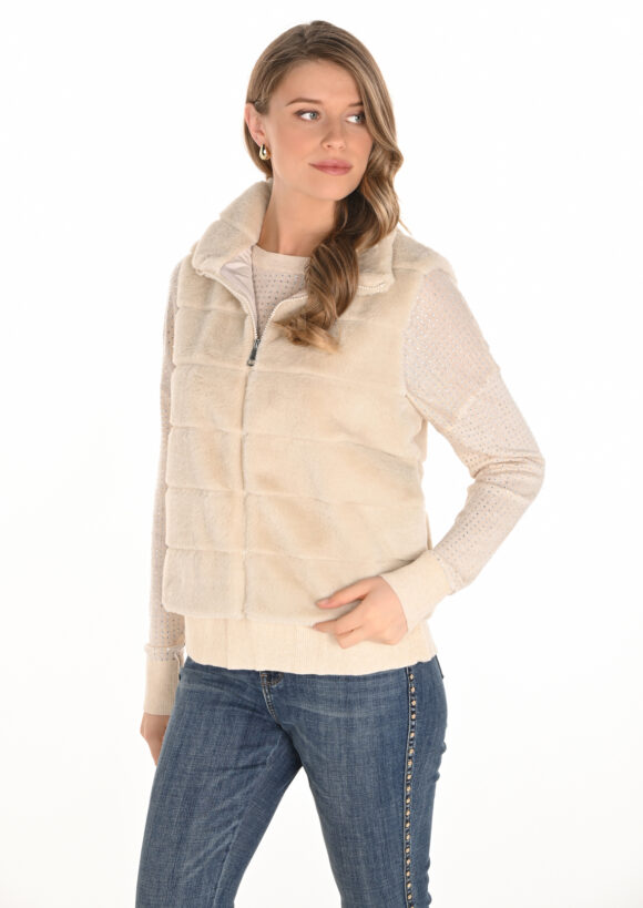 Frank Lyman 253871 Champagne Faux Fur Vest