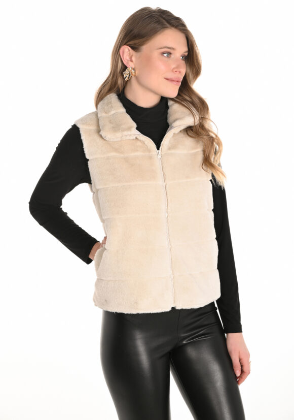 Frank Lyman 253871 Champagne Faux Fur Vest