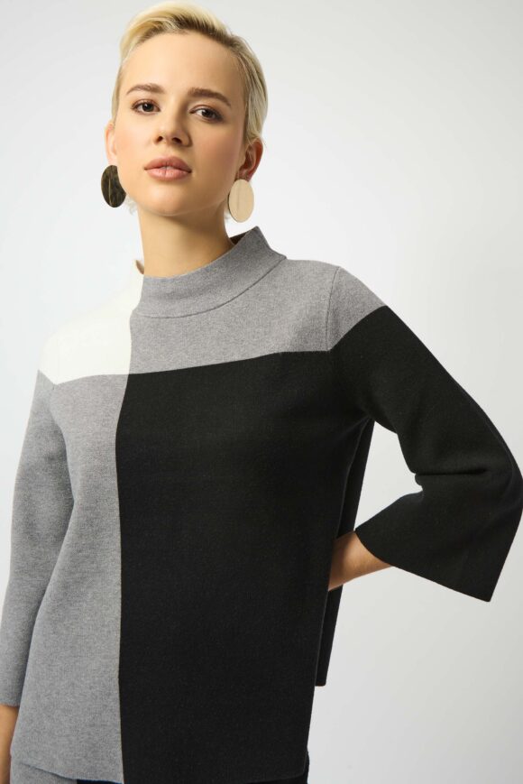 Joseph Ribkoff 253907 Jacquard Sweater Colour Block Pullover