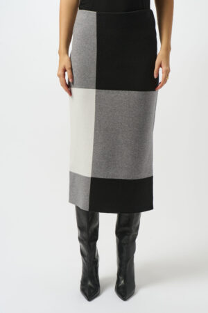 Joseph Ribkoff 253908 Jacquard Sweater Colour Block Skirt