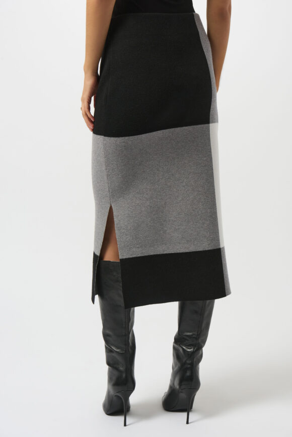 Joseph Ribkoff 253908 Jacquard Sweater Colour Block Skirt