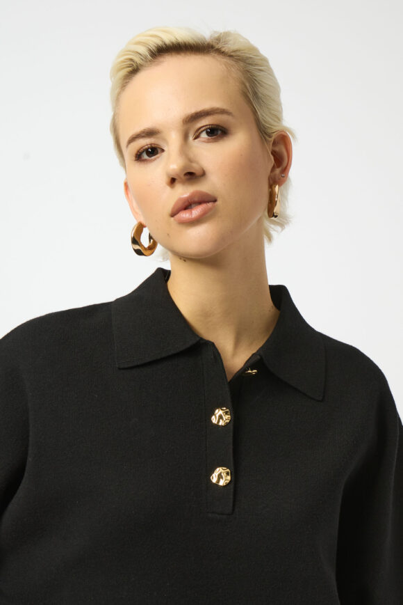 Joseph Ribkoff 253962 Black Sweater Knit Bell Sleeves Pullover