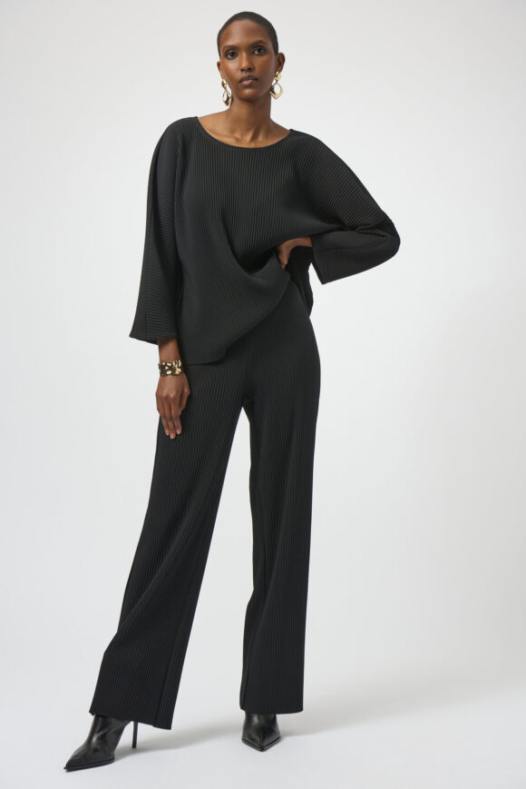 Joseph Ribkoff 254006 Pleated Scuba Crepe Wide-Leg Trousers