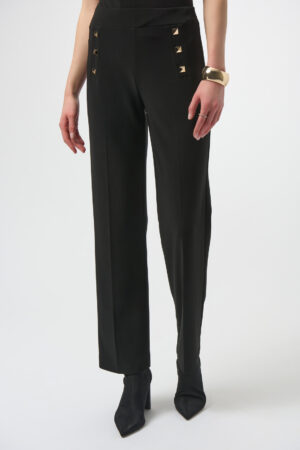Joseph Ribkoff 254099 Black Straight Leg Pull-On Trousers