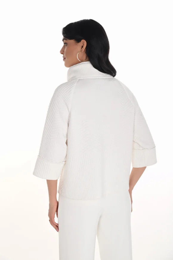 Frank Lyman 254166 Winter White Gold Button Detail Jacket