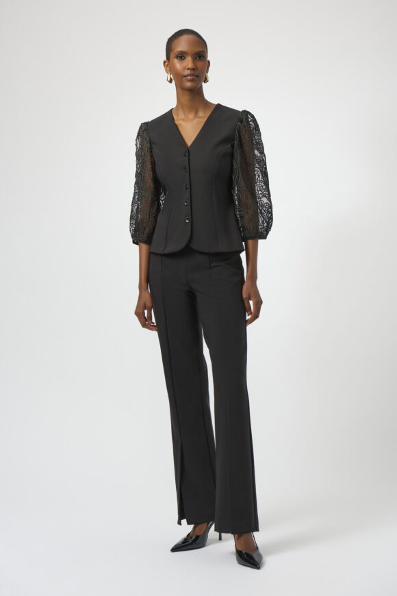 Joseph Ribkoff 254189 Lux Twill Fitted Jacket With Novelty Sleeves
