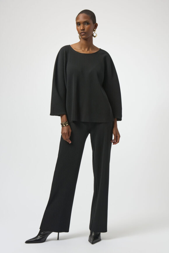 Joseph Ribkoff 254006 Pleated Scuba Crepe Wide-Leg Trousers