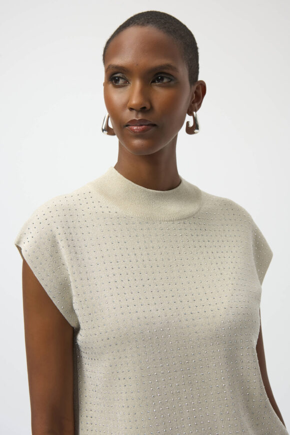 Joseph Ribkoff 254935 Rhinestones Detail Knit Top
