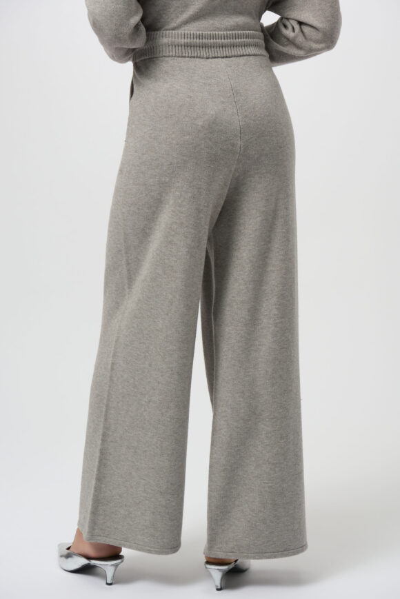 Joseph Ribkoff 254945 Grey Melange Wide Leg Knit Trousers