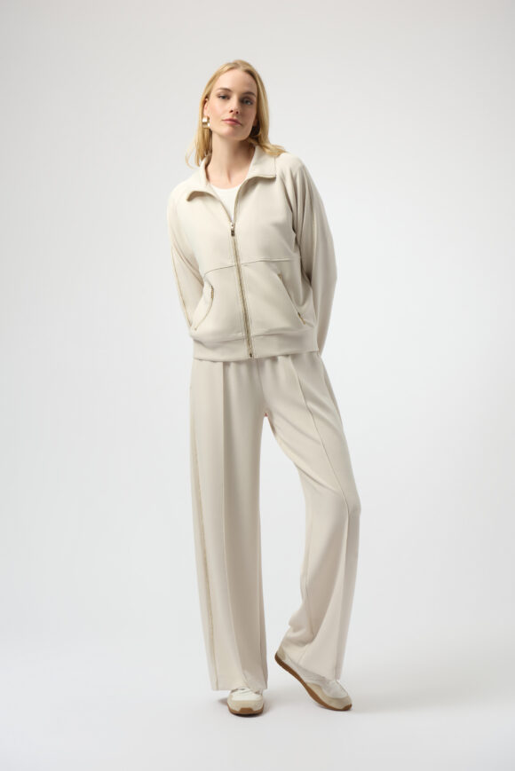 Joseph Ribkoff 254959 Birch Scuba Jersey Funnel Neck Jacket