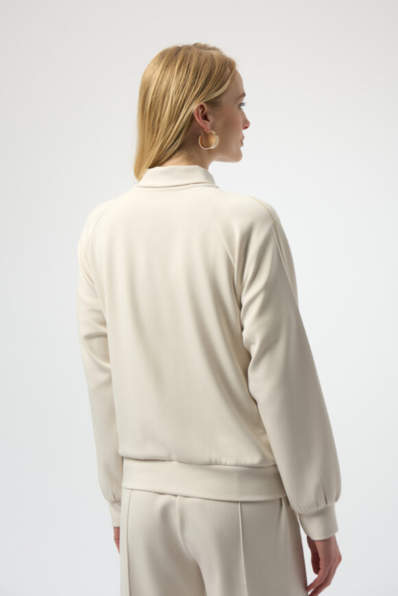 Joseph Ribkoff 254959 Birch Scuba Jersey Funnel Neck Jacket