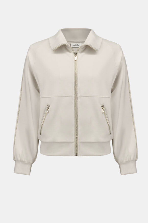 Joseph Ribkoff 254959 Birch Scuba Jersey Funnel Neck Jacket