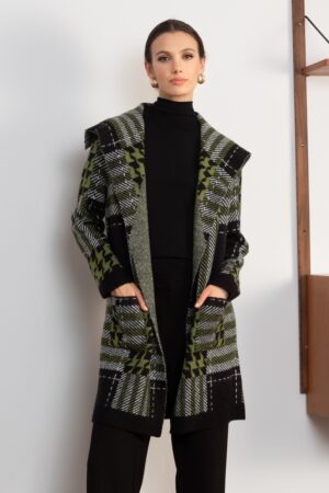 Alison Sheri A46168 Green/Black Knit Cover Up