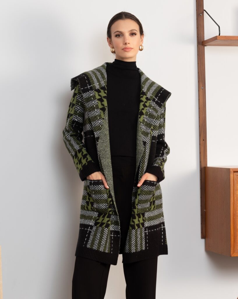 Alison Sheri A46168 Green/Black Knit Cover Up