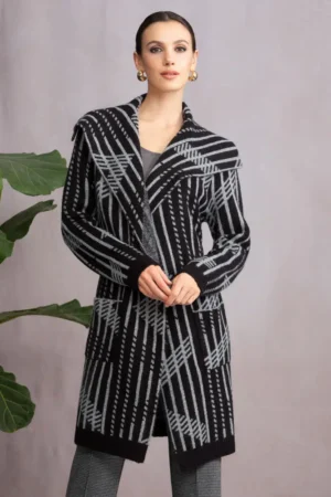 Alison Sheri A46229 Charcoal/Black Knit Cover Up