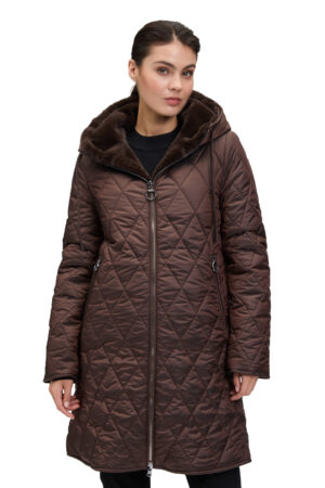 Betty Barclay Dark Brown Reversible Hooded Coat