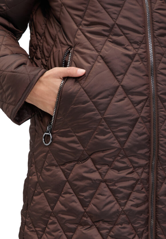 Betty Barclay Dark Brown Reversible Hooded Coat