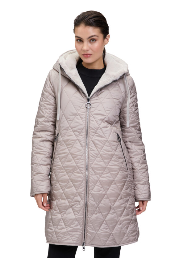 Betty Barclay Grey Reversible Hooded Coat