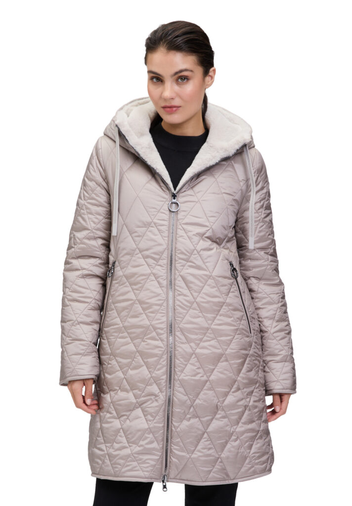 Betty Barclay Grey Reversible Hooded Coat