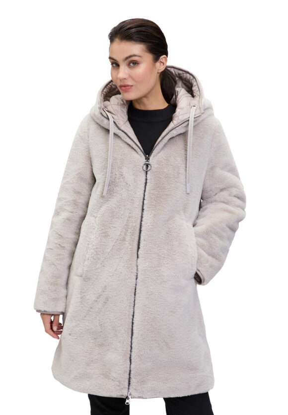 Betty Barclay Grey Reversible Hooded Coat