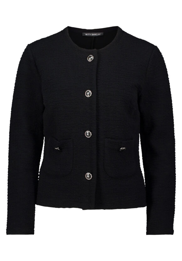 Betty Barclay Black Round Neck Slightly Fitted Jacket