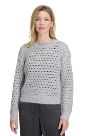 Betty Barclay So Cosy Cloud Grey/Silver Sequined Knit Jumper