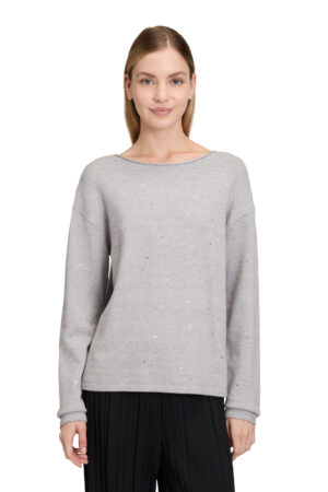 Betty Barclay So Cosy Melange Grey Embellished Knit Pullover
