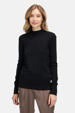 Betty Barclay Black Rhinestone Detail Knit Top
