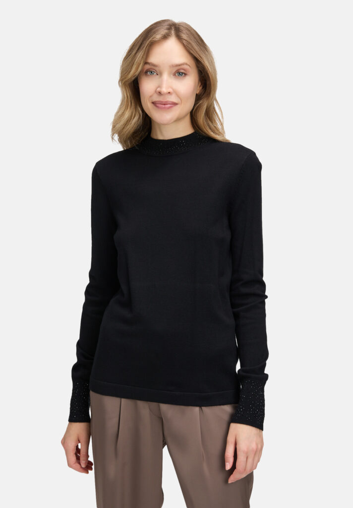 Betty Barclay Black Rhinestone Detail Knit Top