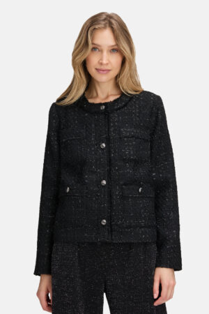 Betty Barclay Black Round Neck Slightly Fitted Jacket