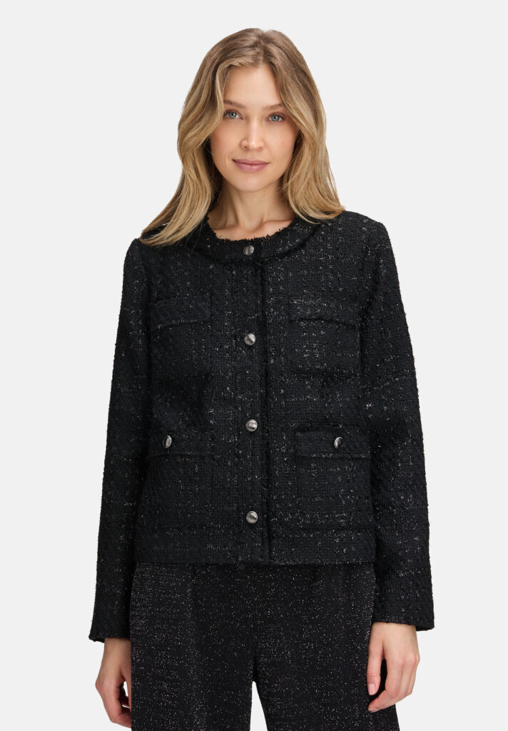 Betty Barclay Black Round Neck  Slightly Fitted Jacket